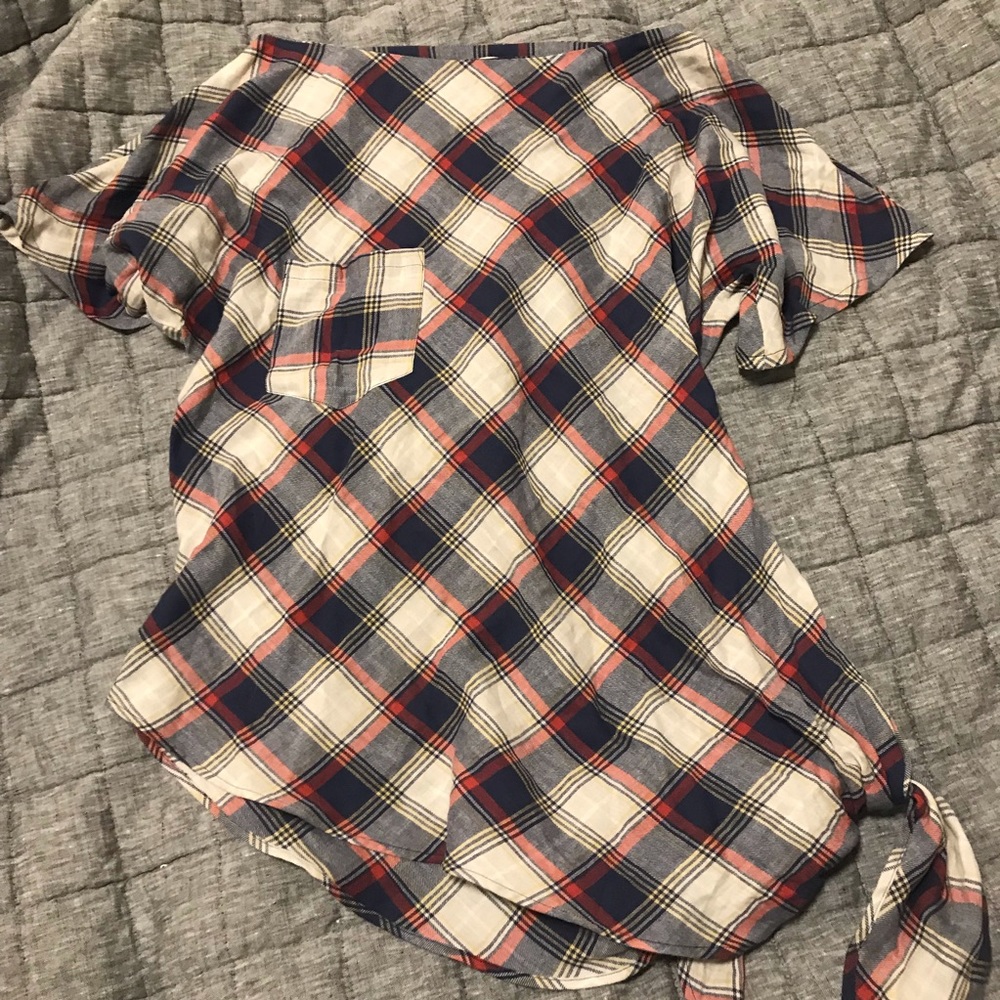 Boy. By Band of Outsiders side tie plaid top